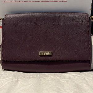 NWOT Kate Spade wine color crossbody with gold hardware